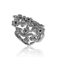 Sinc Alloy Finger Ring, dath airgid antique plátáilte, trastomhas istigh éagsúla do rogha & do bhean & le rhinestone, luaidhe & caidmiam saor in aisce, 19x42mm, Díolta De réir PC