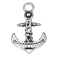 Rustfrit stål smykker Vedhæng, Stainless Steel, Anchor, nautiske mønster & sværte, 22x36x2mm, Hole:Ca. 5mm, 10pc'er/Lot, Solgt af Lot