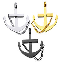 Roestvrij stalen sieraden Hangers, Roestvrij staal, Anker, plated, nautische patroon, meer kleuren voor de keuze, 30x38.50x8mm, Gat:Ca 5.5mm, Verkocht door PC