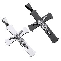 Nerezová ocel Cross Přívěsky, Nerez, Kříž Cross, více barev na výběr, 39x61x5mm, Otvor:Cca 6x10mm, Prodáno By PC