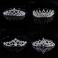 Tiaras, Sinc Alloy, dath airgid plated, do bridal & stíleanna éagsúla do rogha & le rhinestone, luaidhe & caidmiam saor in aisce, 32x120mm, Díolta De réir PC