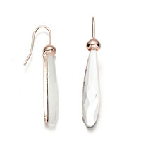 Zinc Alloy Øreringe, med Krystal, Teardrop, guldfarve belagt, for kvinde, nikkel, bly & cadmium fri, 33mm, Solgt af par