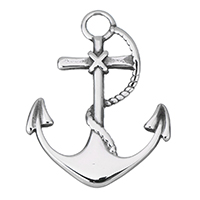 Rustfrit stål smykker Vedhæng, Stainless Steel, Anchor, nautiske mønster & sværte, 30x40x2mm, Hole:Ca. 5mm, 10pc'er/Lot, Solgt af Lot