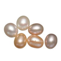 Hälften Borrade odlad sötvattenspärla pärlor, Freshwater Pearl, naturlig, Halvborrade, fler färger för val, nickel, bly och kadmium gratis, 9-9.5mm, Hål:Ca 0.8mm, Säljs av Par