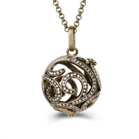 Bola boule pendentif, laiton, Rond, Placage, avec strass & creux, plus de couleurs à choisir, sans plomb et cadmium, 20mm-30mm, Trou:Environ 2-4mm, Vendu par PC