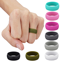 Bague Unisex, silicone, avec velours de coton, unisexe & normes différentes pour le choix, plus de couleurs à choisir, 9mm, 8PC/lot, Vendu par lot