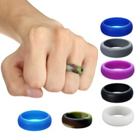 Unisex Vingerring, Silicone, met Katoenfluweel, uniseks & verschillende grootte voor keus, meer kleuren voor de keuze, Verkocht door PC