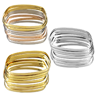 Rozsdamentes acél bangle, Stainless Steel, galvanizált, a nő, több színt a választás, 6mm, Belső átmérő:Kb 72x57mm, 7PC-k/Set, Által értékesített Set