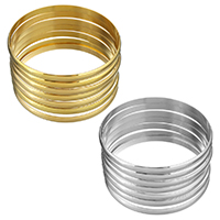 Rozsdamentes acél bangle, Stainless Steel, galvanizált, a nő, több színt a választás, 5.50mm, Belső átmérő:Kb 67mm, 7PC-k/Set, Által értékesített Set