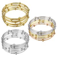 Bracelet en acier inoxydable, Placage, pour femme, plus de couleurs à choisir, 6mm, Diamètre intérieur:Environ 68mm, 7PC/fixé, Vendu par fixé