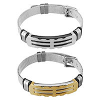 Unisex Bracelet Stainless Steel with Silicone plated 10mm Sold Per Approx 9.5 Inch Strand