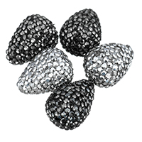 Rhinestone Clay Pave Kralen, Traan, met strass, meer kleuren voor de keuze, 12x17x12mm, Gat:Ca 1mm, 10pC's/Bag, Verkocht door Bag