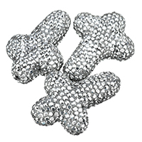 Rhinestone Clay Pave perle, glina Pave, Križ, s Rhinestone, 25x35x14mm, Rupa:Približno 1mm, 10računala/Torba, Prodano By Torba