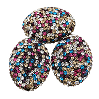 Rhinestone Clay Pave Beads Oval with rhinestone Approx 1mm Sold By Bag