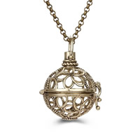 Bola boule pendentif, laiton, Rond, Placage, creux, plus de couleurs à choisir, sans plomb et cadmium, 20mm-30mm, Trou:Environ 2-4mm, Vendu par PC