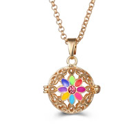 Bola boule pendentif, laiton, Rond, Placage, émail & avec strass & creux, plus de couleurs à choisir, sans plomb et cadmium, 20mm-30mm, Trou:Environ 2-4mm, Vendu par PC