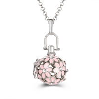 Bola boule pendentif, laiton, Rond, Placage, émail & avec strass & creux, plus de couleurs à choisir, sans plomb et cadmium, 20mm-30mm, Trou:Environ 2-4mm, Vendu par PC