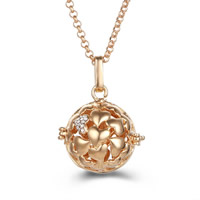 Bola boule pendentif, laiton, Rond, Placage, avec strass & creux, plus de couleurs à choisir, sans plomb et cadmium, 20mm-30mm, Trou:Environ 2-4mm, Vendu par PC