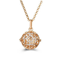 Bola boule pendentif, laiton, Rond, Placage, avec strass & creux, plus de couleurs à choisir, sans plomb et cadmium, 20mm-30mm, Trou:Environ 2-4mm, Vendu par PC