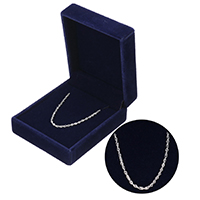 925 Sterling Silver Necklace Chain with packing box & Singapore chain Sold By Strand