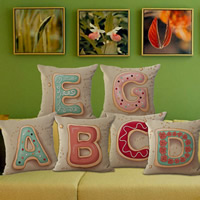 Cushion Cover Cotton Fabric Square & with letter pattern Sold By PC