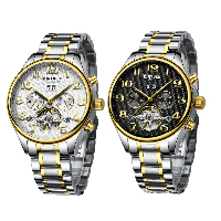 Montre KINYUED® Men Jewelry, acier inoxydable, avec boîte de papier & verre, Placage, 30M étanche & montre mécanique & pour homme, plus de couleurs à choisir, 40x13mm, 20mm, Longueur Environ 8.2 pouce, Vendu par PC