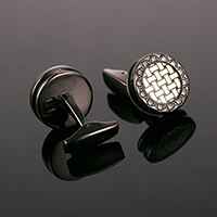 Cufflinks Brass Flat Round plated nickel lead & cadmium free Sold By Pair