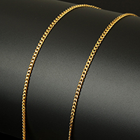 Roestvrij staal curb schakelketting, met kunststof spoel, gold plated, kinketting, 3mm, Ca 20m/spool, Verkocht door spool