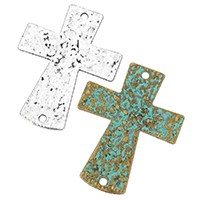 Tvärgående zinklegeringskontakt, Zink Alloy, Cross, plated, 1/1 slinga, fler färger för val, nickel, bly och kadmium gratis, 40x30.50x1mm, Hål:Ca 2mm, 300PC/Lot, Säljs av Lot