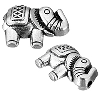 Contas de animais de liga de zinco, Elefante, banho de cor prata antiga, níquel, chumbo e cádmio livre, 12x8x4mm, Buraco:Aprox 1mm, 1500PCs/Lot, vendido por Lot