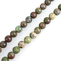 Draken Blood Jasper Bead, Rund, naturlig, olika storlek för val, Såld Per Ca 15 inch Strand