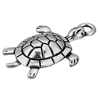 Colgantes Animales de Aleación de Zinc, Tortuga, chapado en color de plata antigua, libre de níquel, plomo & cadmio, 17x26x3.50mm, agujero:aproximado 2mm, 1500PCs/Grupo, Vendido por Grupo