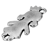 Znak Shape Zinc Alloy priključak, Cink Alloy, Djevojka, starinski srebrne boje pozlaćen, 1/1 petlje, nikal, olovo i kadmij besplatno, 13x24x1mm, Rupa:Približno 2mm, 1000računala/Lot, Prodano By Lot