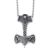 Edelstahl Schmuck Anhänger, Thors Hammer, für den Menschen & Schwärzen, 62x40mm, Bohrung:ca. 3-5mm, verkauft von PC