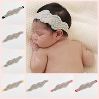 Satin Ribbon Headband with Glass Seed Beads elastic & for children & with rhinestone Sold Per Approx 14.9 Inch Strand