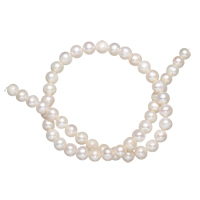 Kulaté kultivované sladkovodní perle, Sladkovodní Pearl, Kolo, přírodní, bílý, Grade, 8-9mm, Otvor:Cca 0.8mm, Prodáno za 14.5 inch Strand