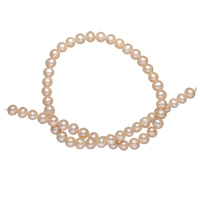 Krumpir Kulturan Slatkovodni Pearl perle, prirodan, roze, 7-8mm, Rupa:Približno 0.8mm, Prodano Per Približno 15 inčni Strand