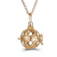 Brass Pregnant Ball Locket Sweater Necklace Round plated rolo chain & for woman & hollow lead & cadmium free 800mm Sold Per Approx 31 Inch Strand