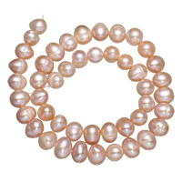 Ris odlad sötvattenspärla pärlor, Freshwater Pearl, naturlig, purpur, 8-9mm, Hål:Ca 0.8mm, Såld Per Ca 14 inch Strand