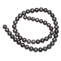 Brambor pěstované sladkovodní perle, Sladkovodní Pearl, 8-9mm, Otvor:Cca 0.8mm, Prodáno za Cca 15 inch Strand