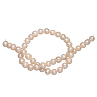 Krumpir Kulturan Slatkovodni Pearl perle, prirodan, roze, 9-10mm, Rupa:Približno 0.8mm, Prodano Per Približno 15 inčni Strand