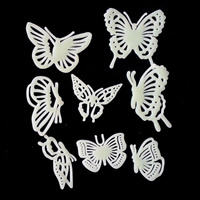 Plastic Luminous Stickers Butterfly adhesive & luminated 35-45mm 40-70mm Sold By Bag