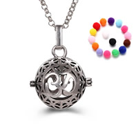 Pregnant Ball Locket Pendant Brass with Sponge Round plated Essential oil diffusion & hollow lead & cadmium free 20-30mm Approx 2-4mm Sold By PC