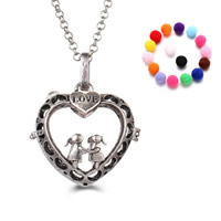 Pregnant Ball Locket Pendant Brass with Sponge Heart word love plated Essential oil diffusion & hollow lead & cadmium free 20-30mm Approx 2-4mm Sold By PC