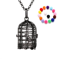 Bola boule pendentif, laiton, avec Éponge, cage, Placage, Diffusion de l’huile essentielle & creux, plus de couleurs à choisir, sans plomb et cadmium, 20-30mm, Trou:Environ 2-4mm, Vendu par PC