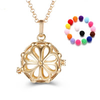 Pregnant Ball Locket Pendant Brass with Sponge Round plated Essential oil diffusion & hollow lead & cadmium free 20-30mm Approx 2-4mm Sold By PC