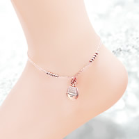 Roestvrijstalen Anklet, Roestvrij staal, met 1.9lnch extender keten, Kat, plated, ovale keten & voor vrouw, meer kleuren voor de keuze, 22mm, 11mm, 1.6mm, Per verkocht Ca 9.8 inch Strand