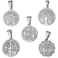 Livets træ vedhæng, Stainless Steel, Tree of Life, forskellige design til valg, oprindelige farve, Solgt af PC