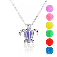 Perfume Locket Necklace Brass with Plush Turtle platinum color plated box chain & for woman & hollow nickel lead & cadmium free Sold Per Approx 17.7 Inch Strand