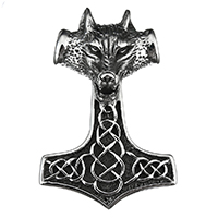 Edelstahl Schmuck Anhänger, Thors Hammer, Schwärzen, 37x52x20mm, Bohrung:ca. 8mm, verkauft von PC